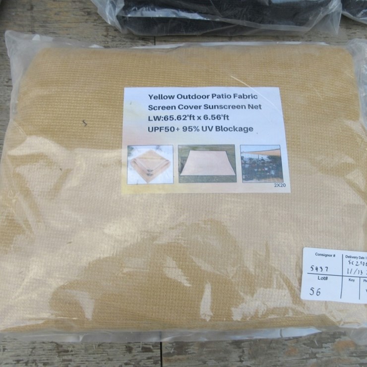 (2) New Unused Yellow Outdoor Patio Fabric Screen,