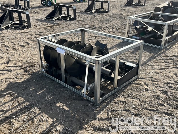 unused-jct-hydraulic-auger-drive-c/w-quick-attach-bits,-9",-12",-18",-special-alloy-bits-to-suit-skidsteer-image-4