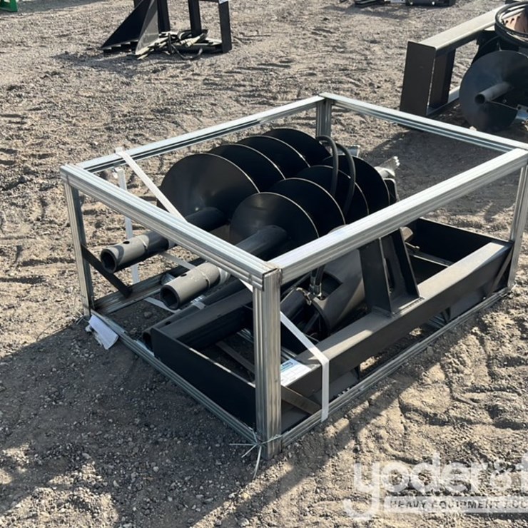 Unused JCT Hydraulic Auger Drive c/w Quick Attach Bits, 9", 12", 18", Special Alloy Bits to suit Skidsteer