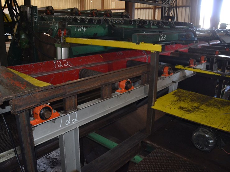 10'-4-strand-transfer-deck-w/-rooftop-chain-w/-boared-stop-w/-drive-ligna-24"x25'-rollcase-w/-hydraulic-motors-on-rolls-image-1