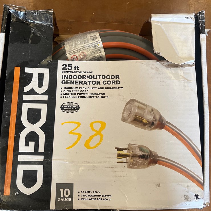 #38 • RIGID 25FT INDOOR OUTDOOR GENERATOR CORD
