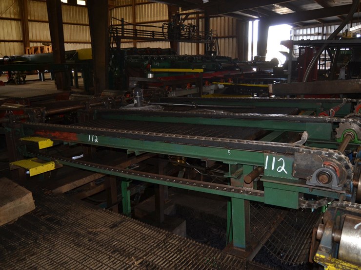 kockums-13'-3-strand-infeed-deck-w/-#78-chain-w/-cant-stops-w/-electric-drive-feeding-into-ligna-gang-w/-6'-3-strand-pop-up-transfer-w/-24"-x-10'-image-1