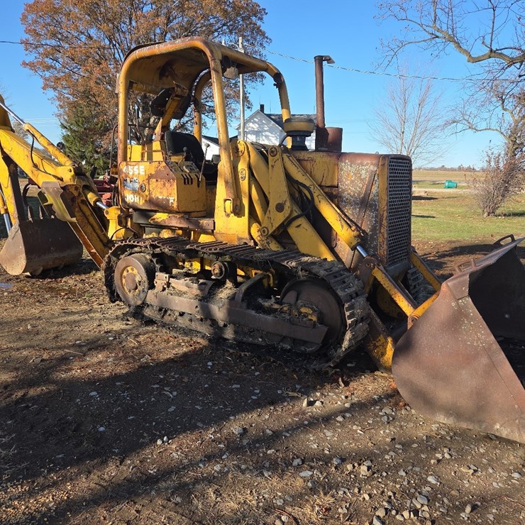 JD 455E track loader w/ backhoe