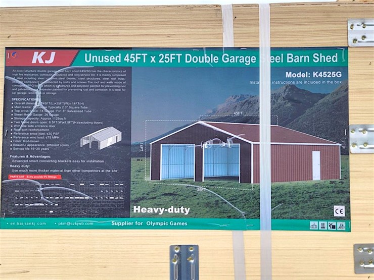 kj-double-garage-steel-barn-shed,-45'-x-25',-m/n--k4525g-image-6
