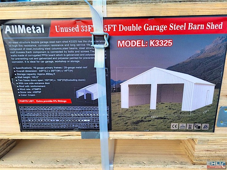 kj-double-garage-steel-barn,-33'-x-25',---m/n-k3325-image-1