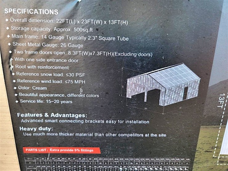 kj-double-garage-metal-shed,-23'-x-22',-m/n--k2223-image-8