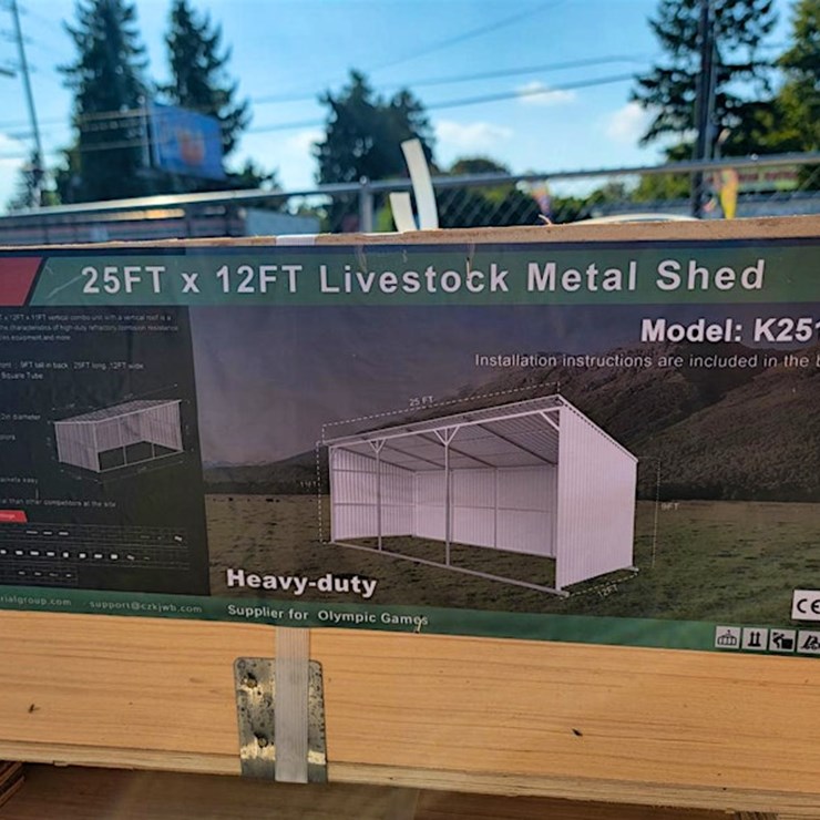 KJ Metal Livestock Shed, 25' x 12', m/n K2512