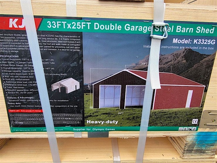 kj-double-garage-steel-barn,-33'-x-25',-m/n--k3325g-image-4