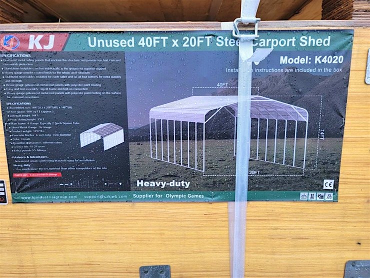 kj-steel-carport-shed,-40'-x-20',-m/n--k4020-image-1