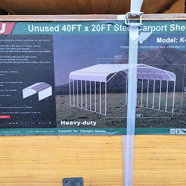 KJ Steel Carport Shed, 40' x 20', m/n- K4020