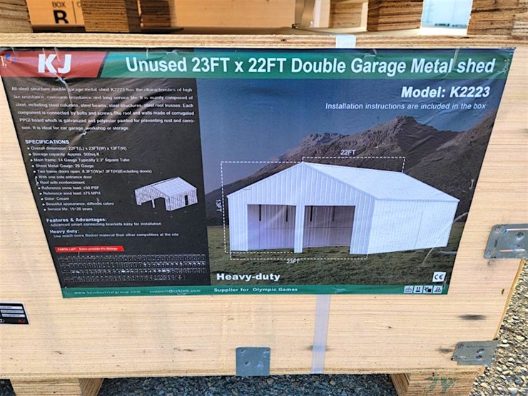 kj-double-garage-metal-shed,-23'-x-22',-m/n--k2223-image-1