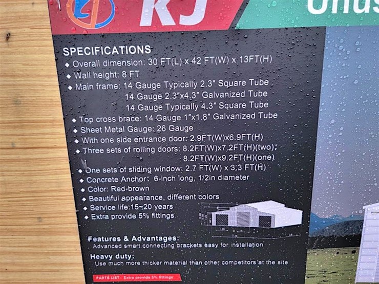 kj-triple-garage-metal-shed,-42'-x-30',-m/n--k4230w-image-5