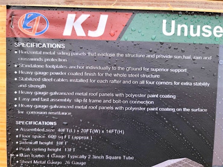 kj-steel-carport-shed,-40'-x-20',-m/n--k4020-image-4