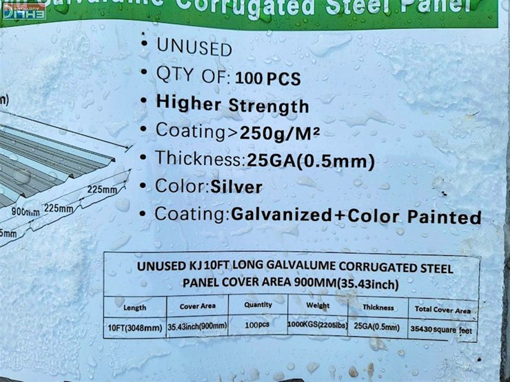 (100-pcs.)-of-kj-10'-galvalume-corrugated-steel-panel---m/n-k0311-image-2