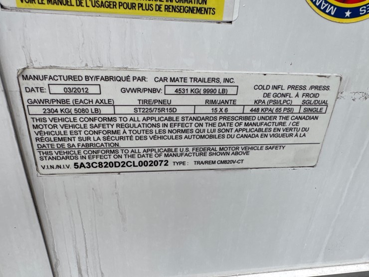 #133-•-2012-24’-carmate-enclosed-trailer-(bad-frame)-image-8