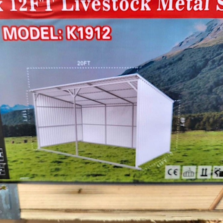 KJ Metal Livestock Shed, 20' x 12' - m/n K1912