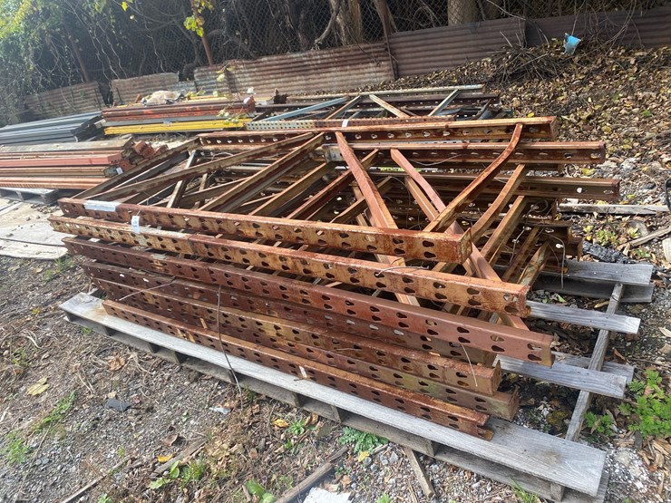 #93-•-(9)-42”’x-approx-100”-+--tear-drop-pallet-rack-uprights-image-1