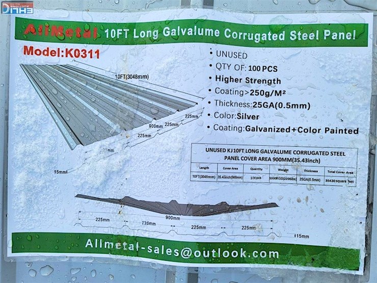 (100-pcs.)-of-kj-10'-galvalume-corrugated-steel-panel---m/n-k0311-image-3