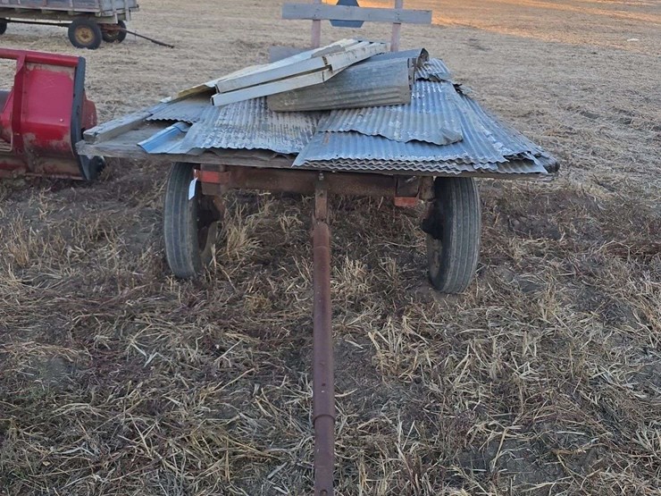 hay-rack-wagon-with-misc.-tin,-spoke-rims-image-2