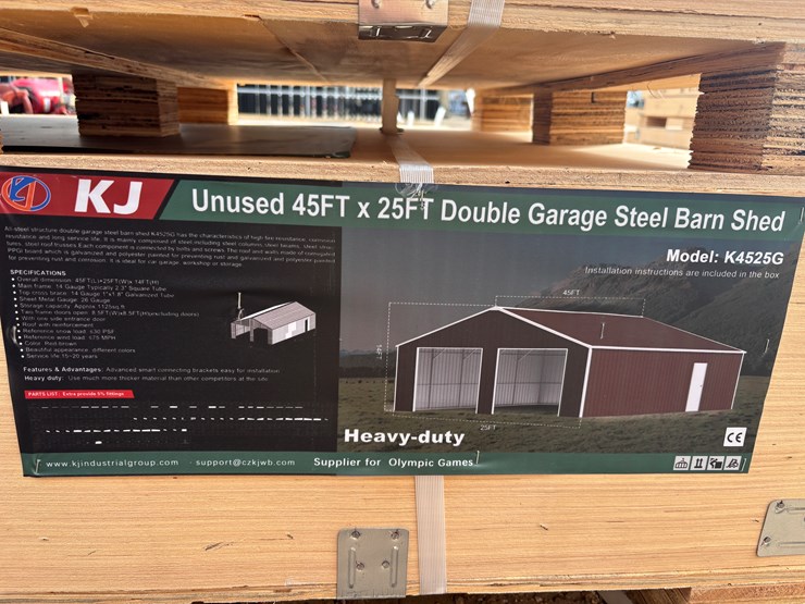 #6058-•-45ft-x-25ft-double-garage-steel-barn-shed-image-2