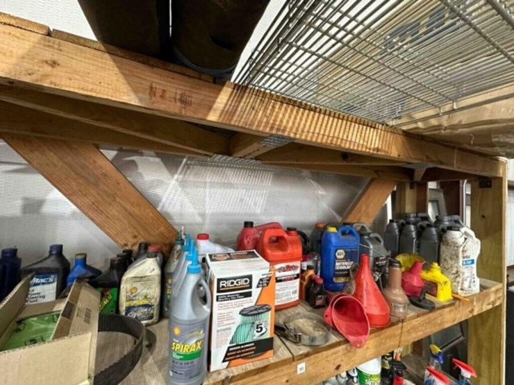 contents-of-shelf--oils,-filters,-funnels,-fluids-image-1