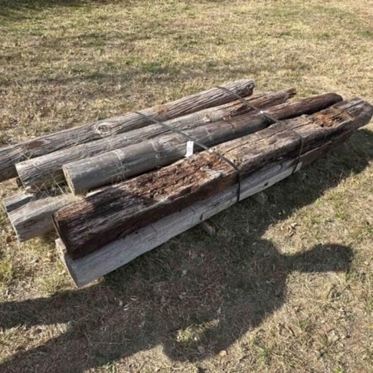9- wood line posts/railroad ties- 6’-8’ long