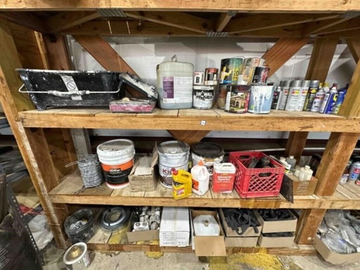 contents-of-3-shelfs--paints,-sealant-tape,-oils-image-1