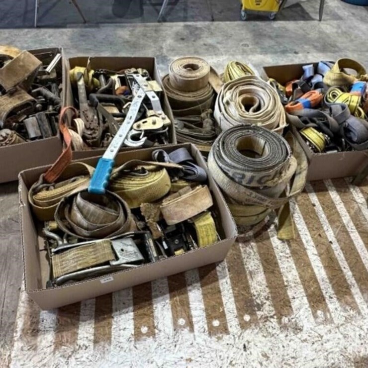 Assorted Ratchet straps & come along