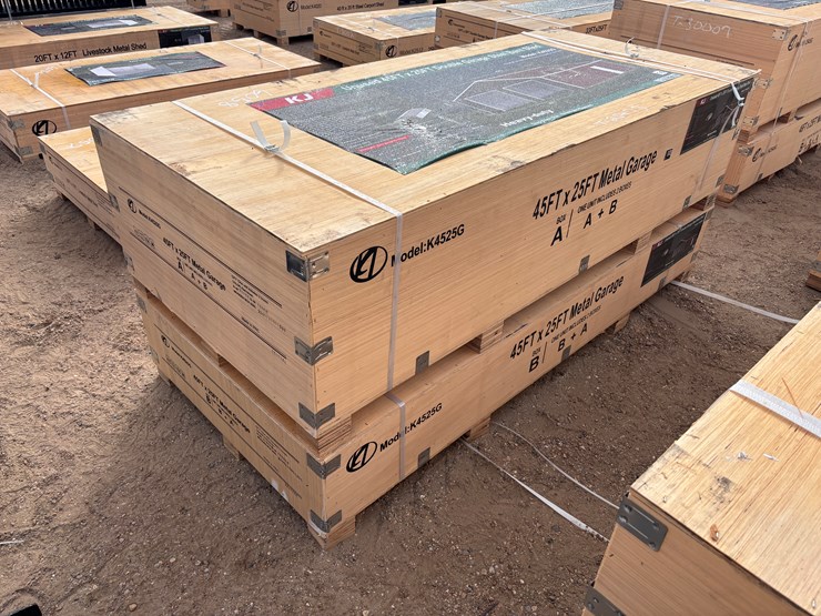 #6058-•-45ft-x-25ft-double-garage-steel-barn-shed-image-1