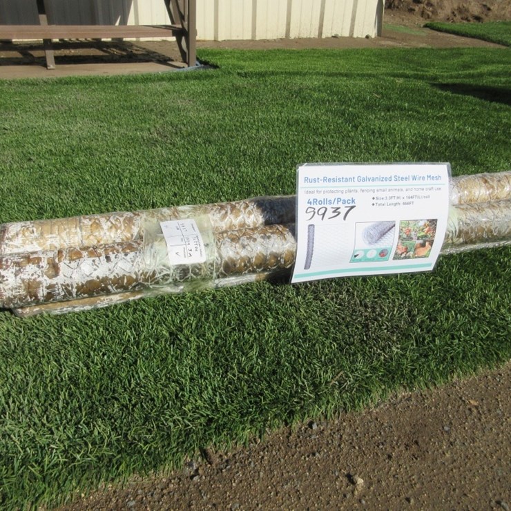 (4) New Unused 3.3' x 164' Iron Wire Mesh Rolls,