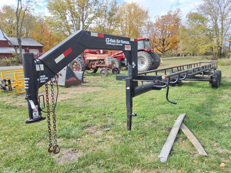 ez-haul-hay-handler-round-bale-trailer,-tandem-axle,-30ft,-with-self-tipping-image-1