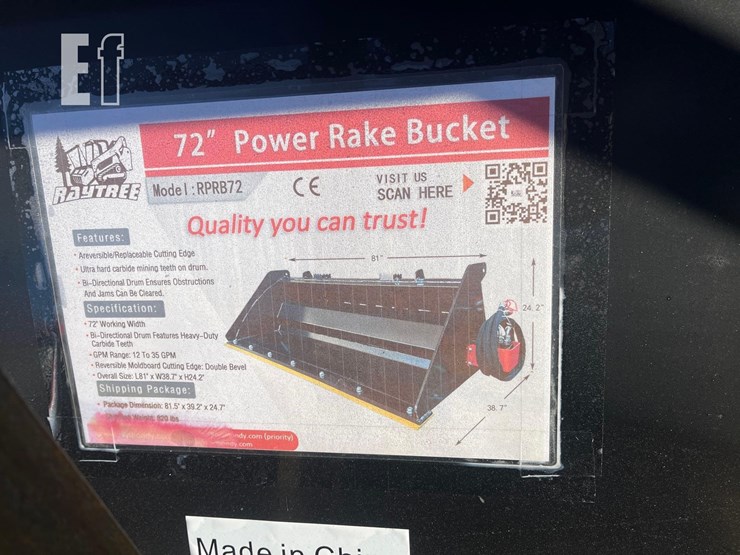 raytree-72in-power-rake-bucket-skid-steer-attachme-image-5