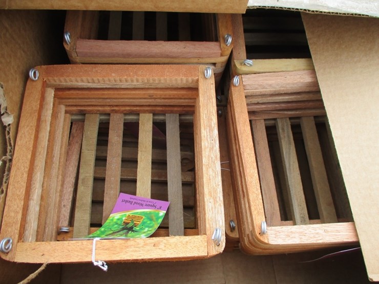 lot-of-square-cedar-wooden-plant-baskets,-image-4
