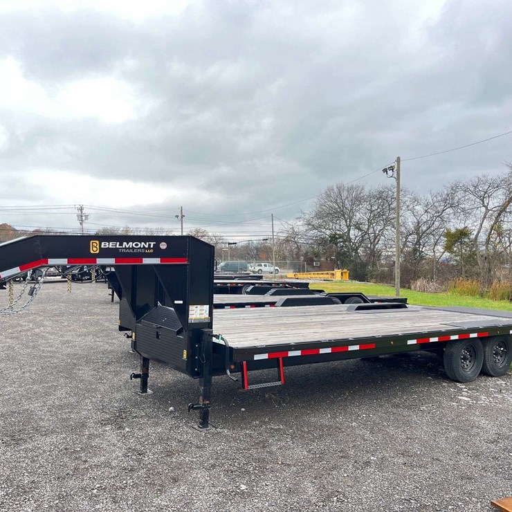 New 2024 BELMONT T/A 24’ Flatbed Gooseneck Trailer