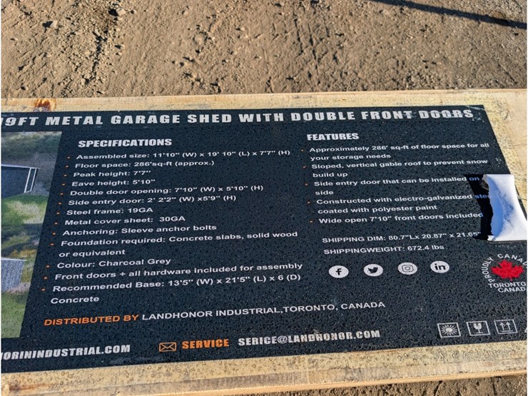 landhonor-11'x19'-metal-garage/shed-w/-double-image-3