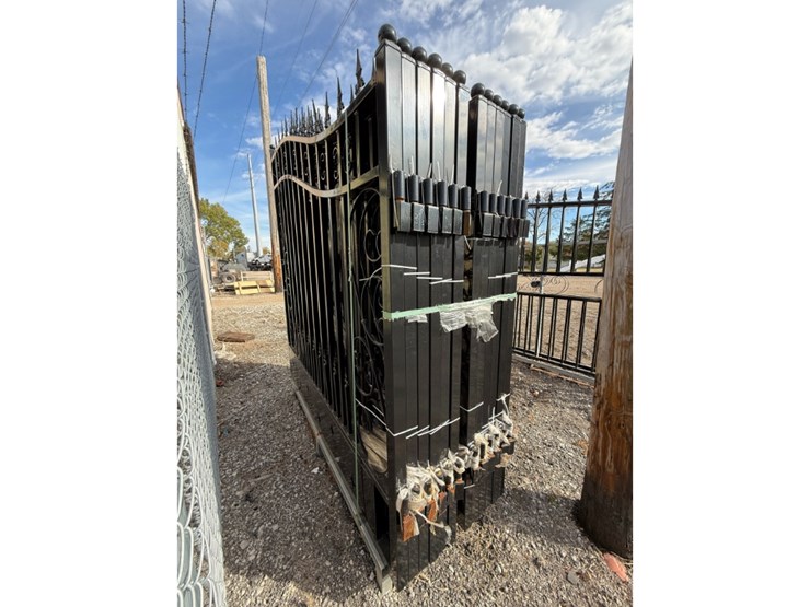 14'-bi-parting-wrought-iron-driveway-gate-,-2-7'-wide-panels,-2-7'-wide-panels-image-4