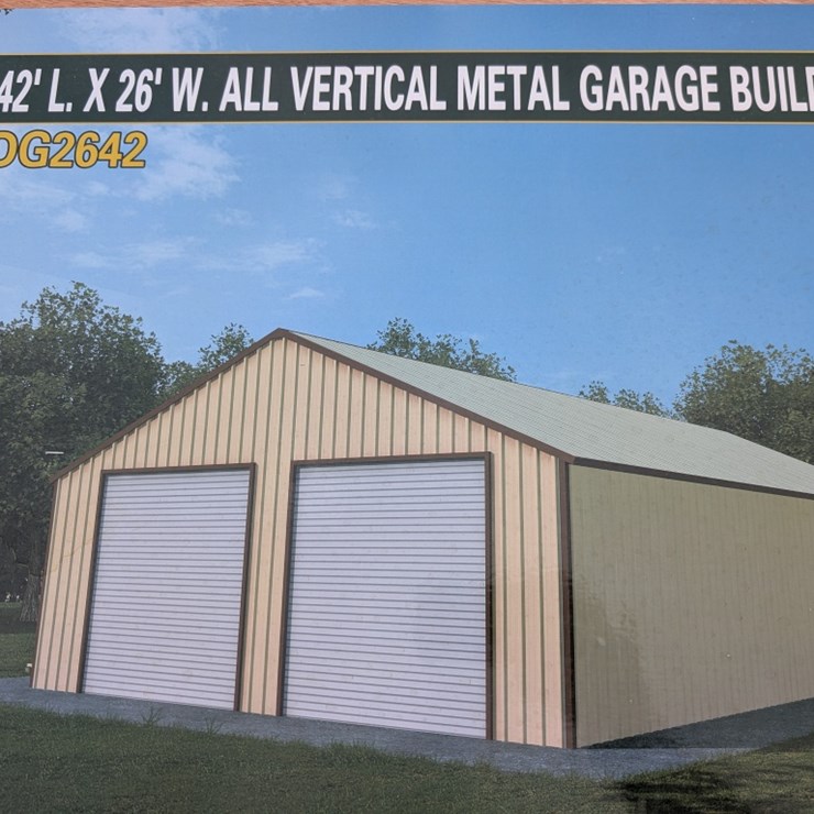 42' x 26' w/ All Vertical Metal Garage Building