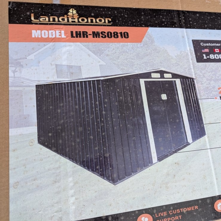 Landhonor 8'x10' Galvanized Apex Roof Metal Shed