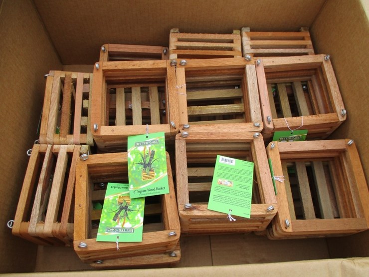 lot-of-square-cedar-wooden-plant-baskets,-image-4