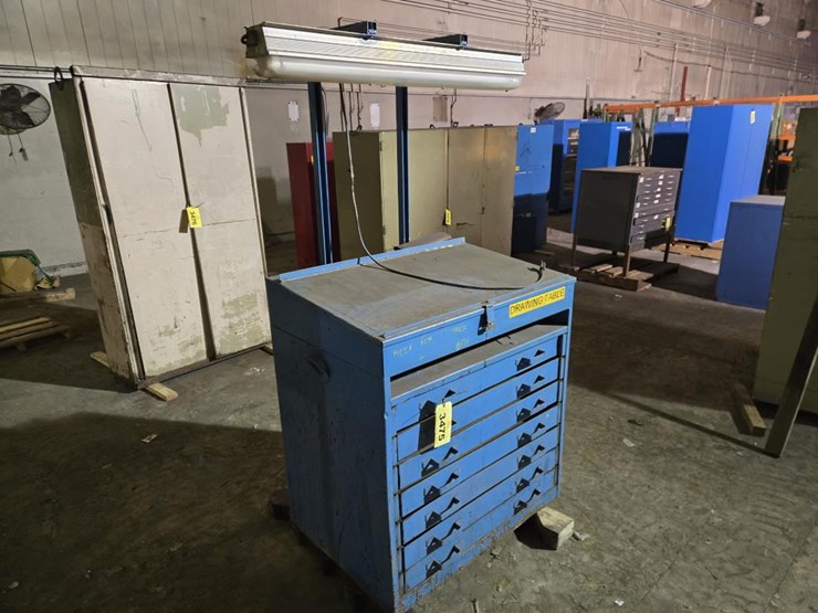 #3475-•-approx.-42"x30"-(7)-drawer-drawing-table-image-1