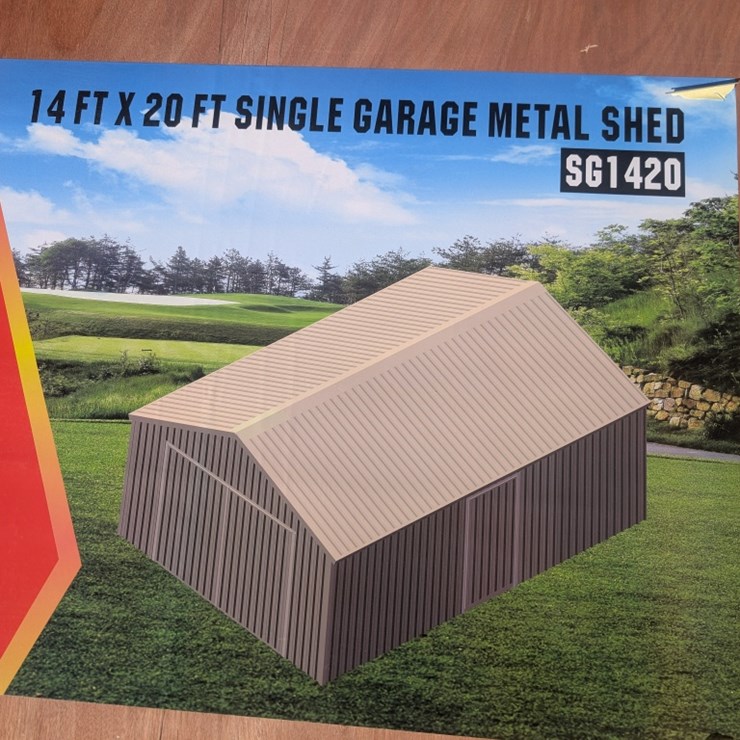 14' x 20' Single Garage Metal Shed