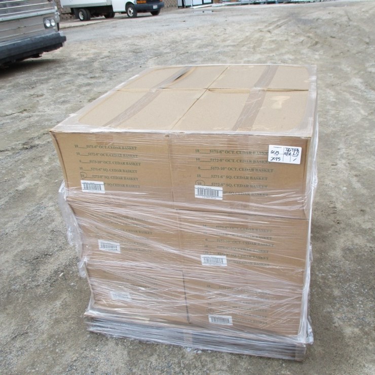 Lot Of Square Cedar Wooden Plant Baskets,