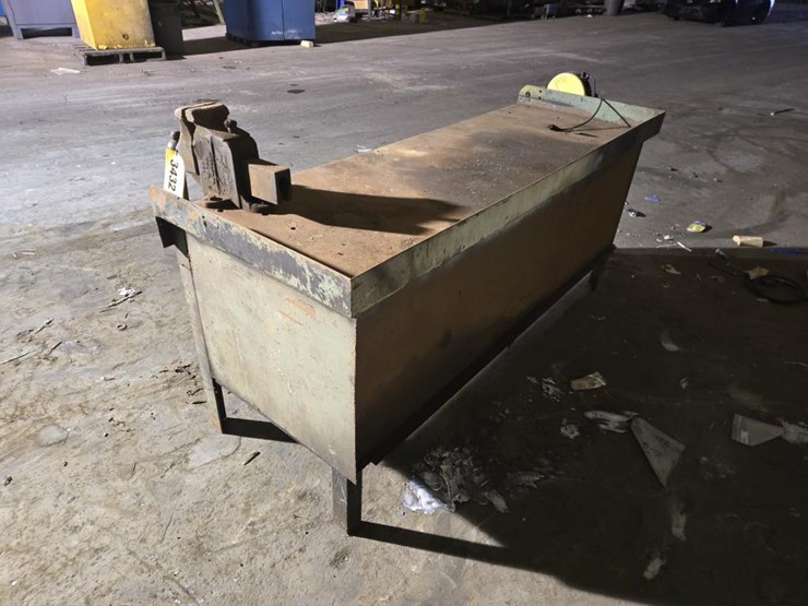 #3432-•-approx.-84"x30"-steel-bench-w/-vice-image-3