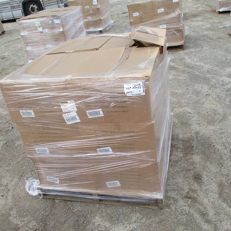 Lot Of Square Cedar Wooden Plant Baskets,