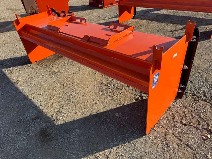 8'-skid-steer-snow-pusher-w/-steel-blades-image-4