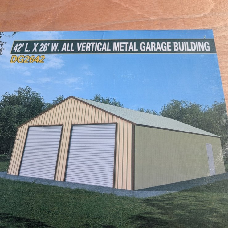 42' x 26' w/ All Vertical Metal Garage Building