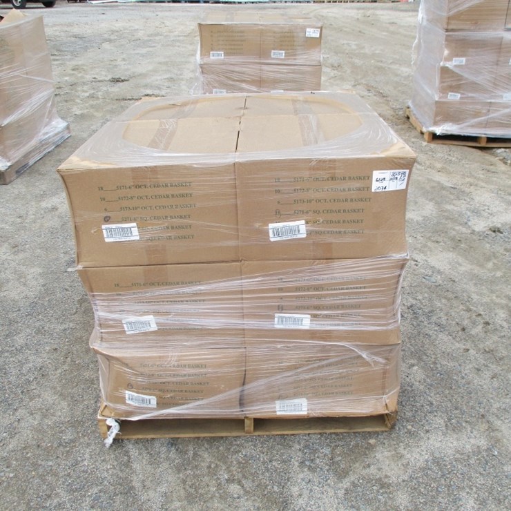 Lot Of Square Cedar Wooden Plant Baskets,