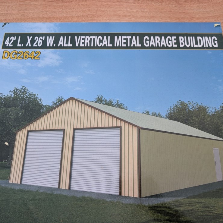 42' x 26' w/ All Vertical Metal Garage Building