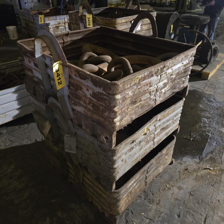 #3412 • (3) Steel Crates w/ Heavy Duty Chains