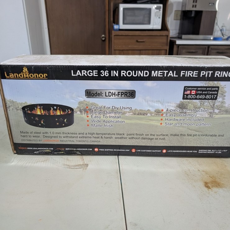 Landhonor 36" Round Metal Fire Pit Ring